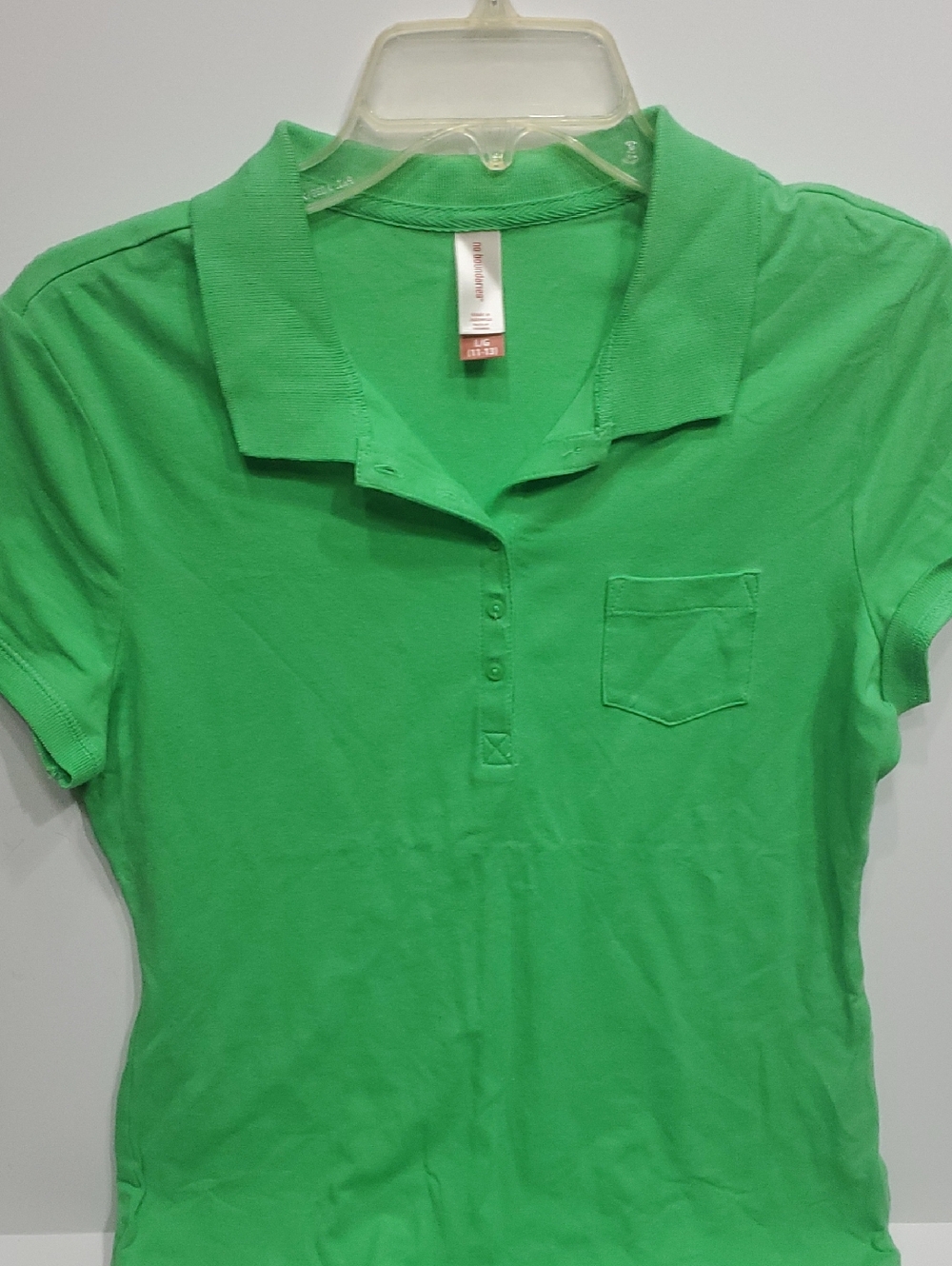 No Boundaries Bright Green Polo Tee with Chest Pocket